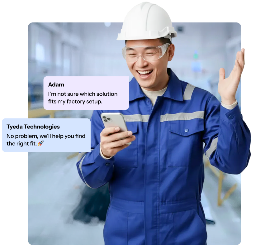 Predictive maintenance alert showing equipment status and recommended actions